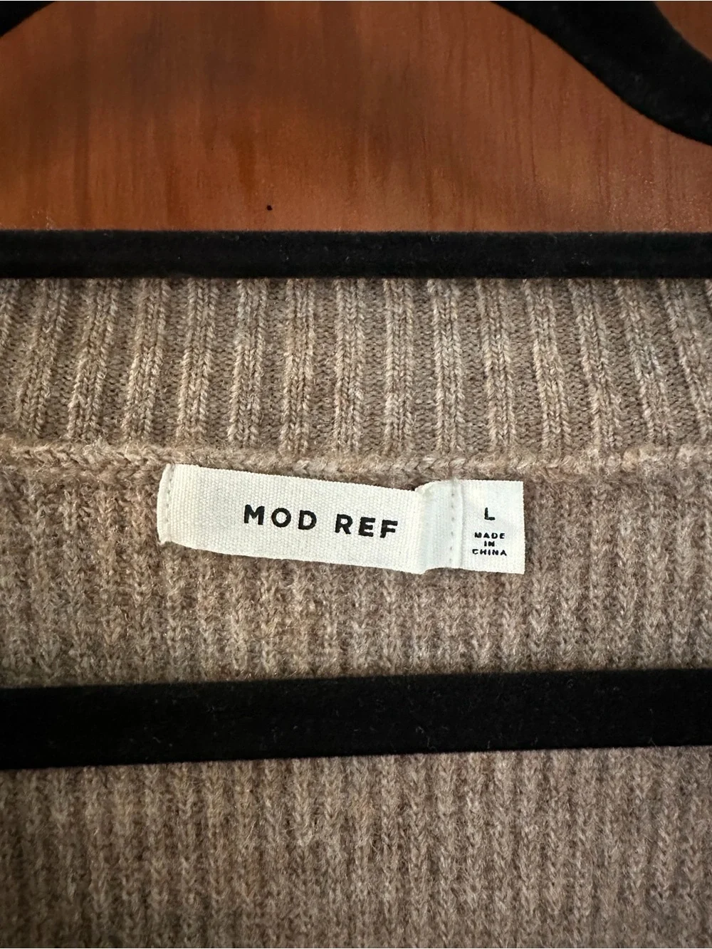 Mod Ref Taupe Ribbed V-Neck Button Cardigan - Picture 2 of 4